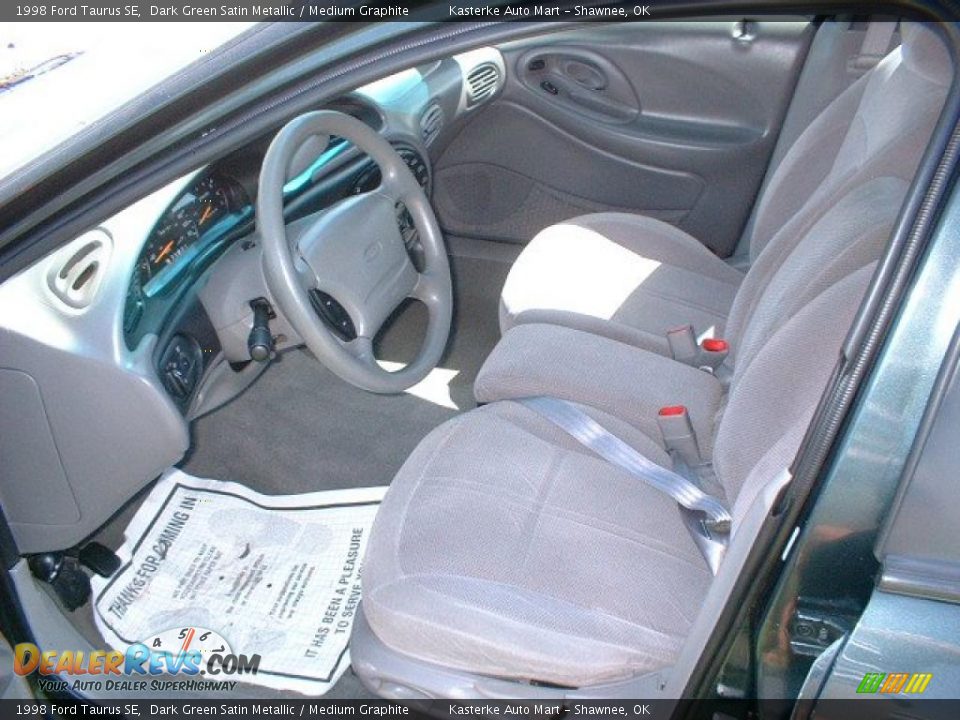 1998 Ford Taurus SE Dark Green Satin Metallic / Medium Graphite Photo #7