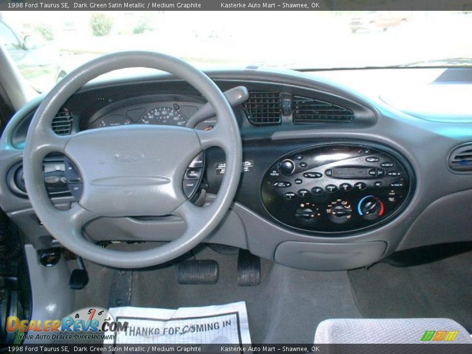 1998 Ford Taurus SE Dark Green Satin Metallic / Medium Graphite Photo #10