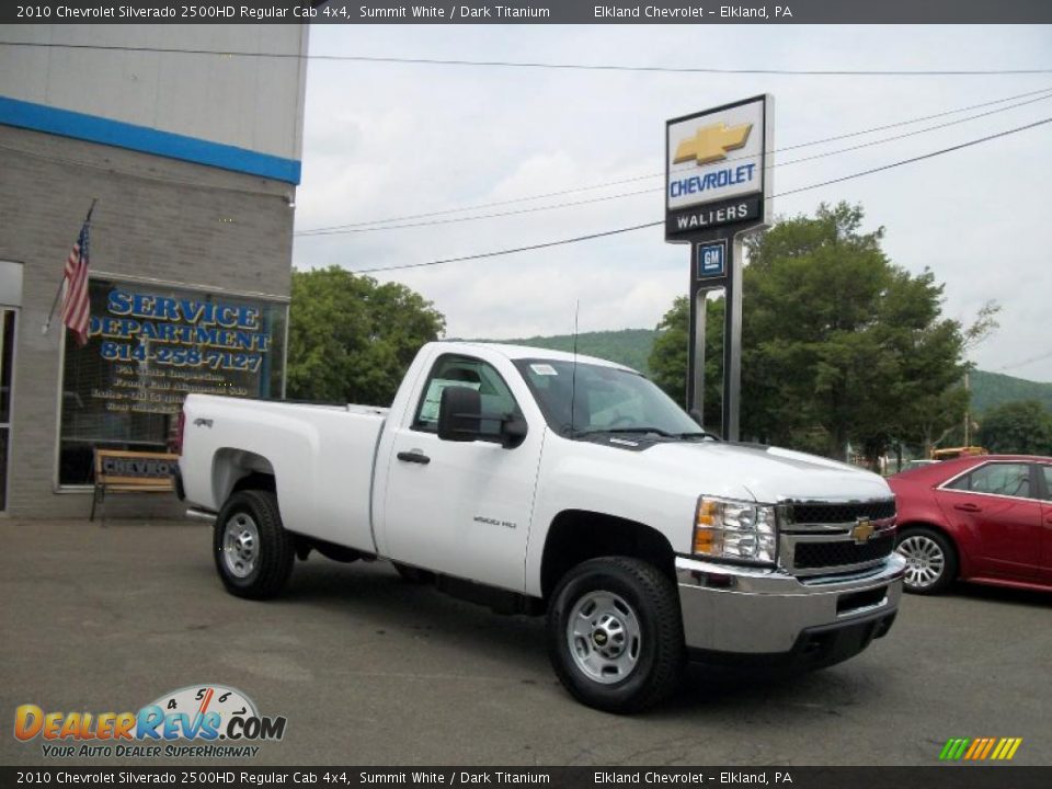 2010 Chevrolet Silverado 2500HD Regular Cab 4x4 Summit White / Dark Titanium Photo #1