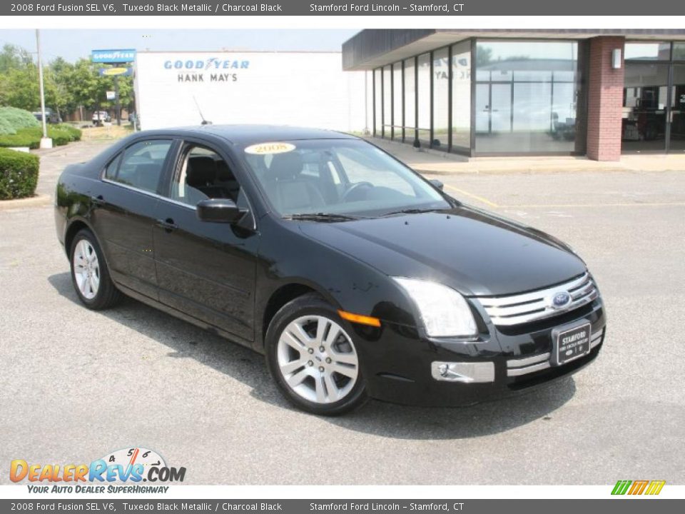2008 Ford Fusion SEL V6 Tuxedo Black Metallic / Charcoal Black Photo #3