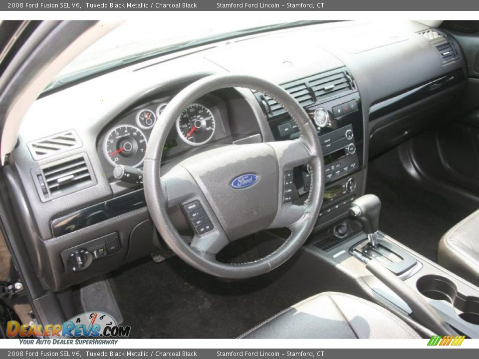 2008 Ford Fusion SEL V6 Tuxedo Black Metallic / Charcoal Black Photo #6