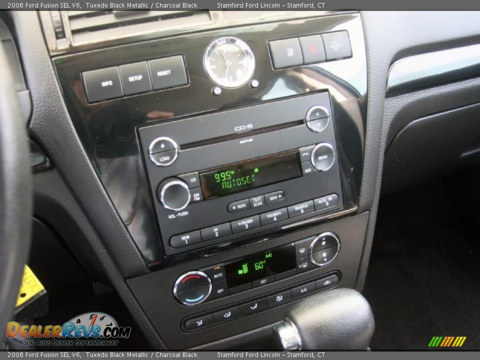 2008 Ford Fusion SEL V6 Tuxedo Black Metallic / Charcoal Black Photo #16