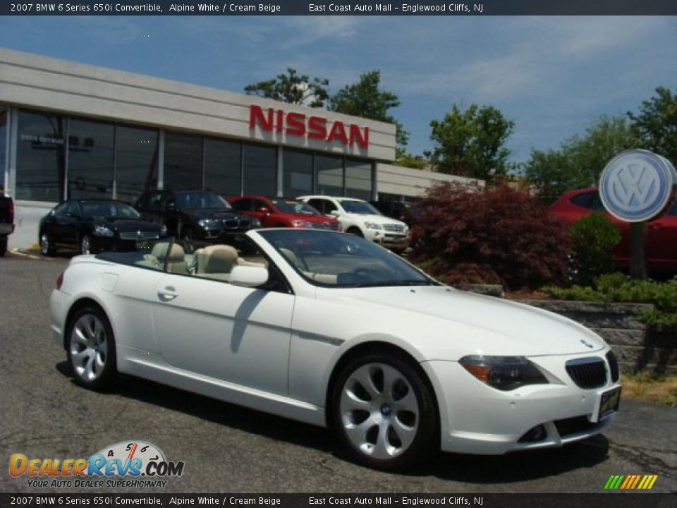2007 BMW 6 Series 650i Convertible Alpine White / Cream Beige Photo #1