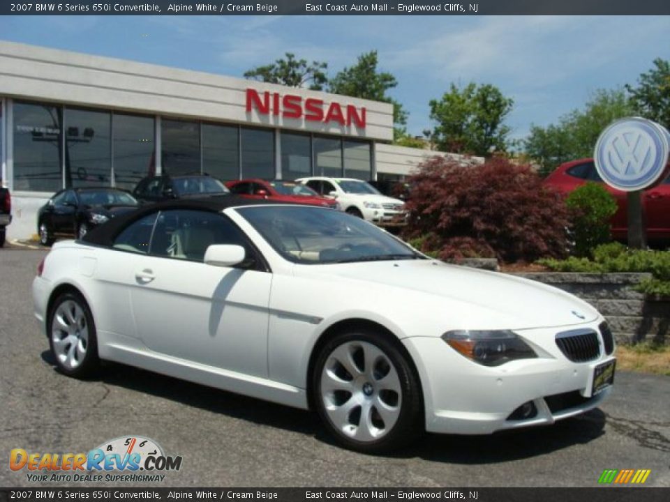 2007 BMW 6 Series 650i Convertible Alpine White / Cream Beige Photo #2