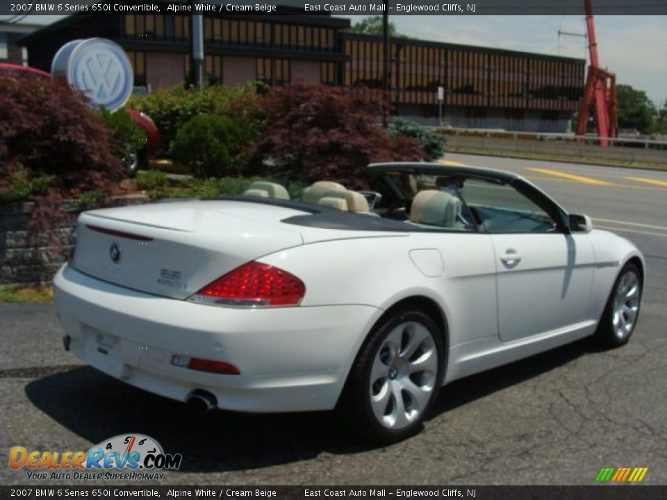 2007 BMW 6 Series 650i Convertible Alpine White / Cream Beige Photo #4