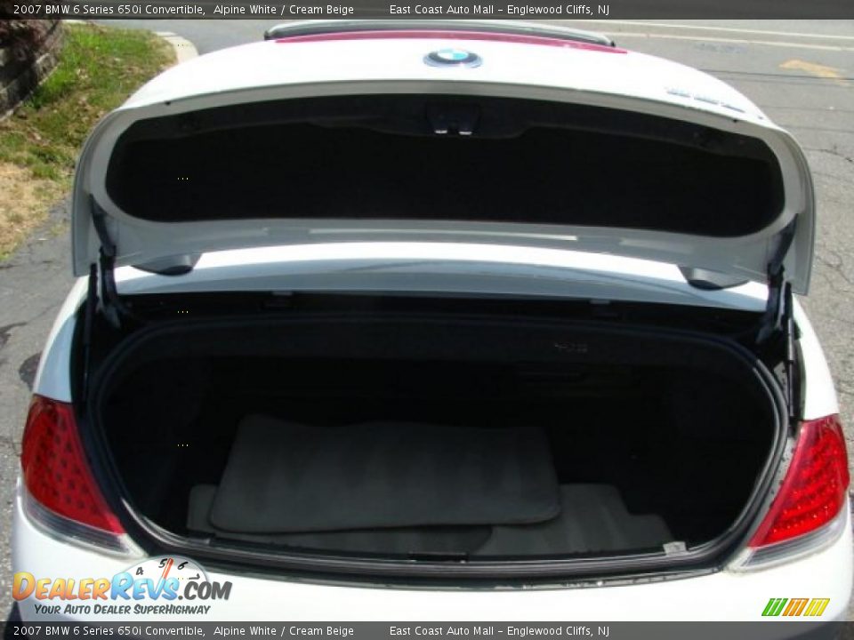 2007 BMW 6 Series 650i Convertible Alpine White / Cream Beige Photo #14