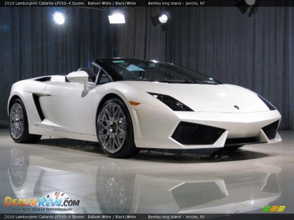 2010 Lamborghini Gallardo LP560-4 Spyder Balloon White / Black/White Photo #3