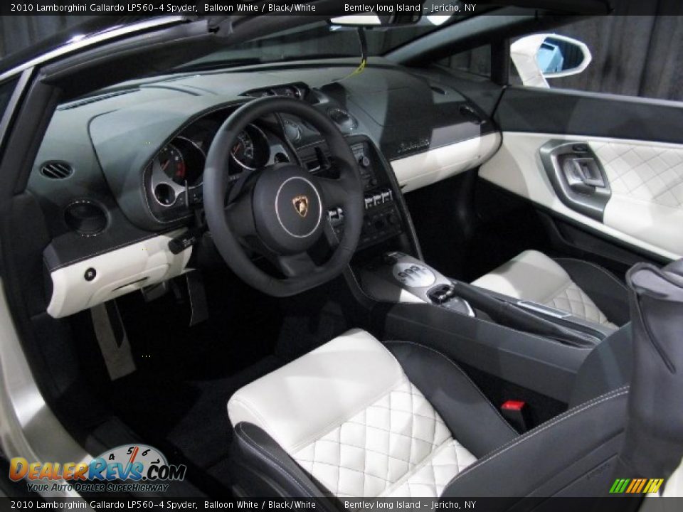2010 Lamborghini Gallardo LP560-4 Spyder Balloon White / Black/White Photo #7