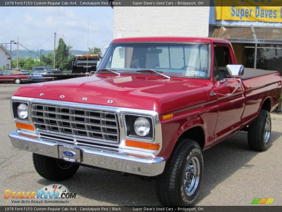 1978 Ford F150 Custom Regular Cab 4x4 Candyapple Red / Black Photo #29
