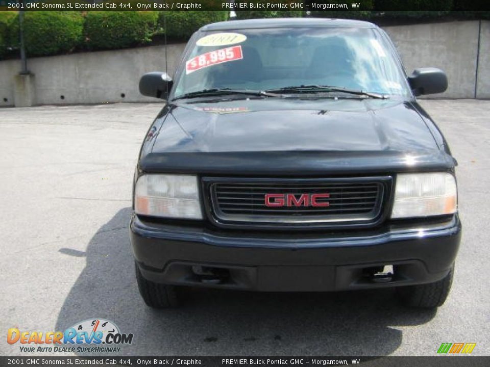 2001 GMC Sonoma SL Extended Cab 4x4 Onyx Black / Graphite Photo #2