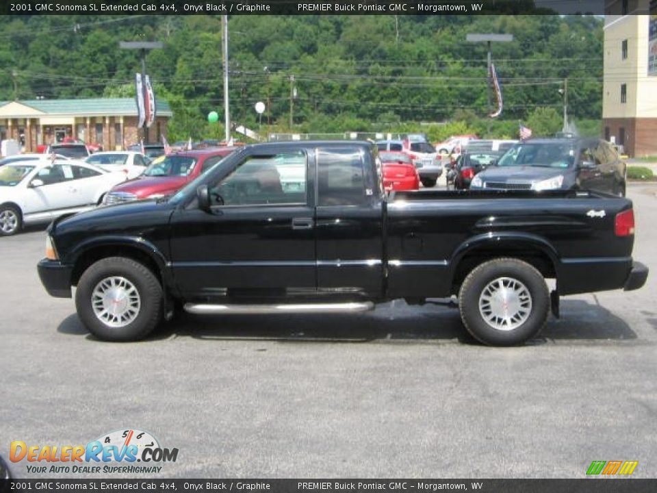 2001 GMC Sonoma SL Extended Cab 4x4 Onyx Black / Graphite Photo #4