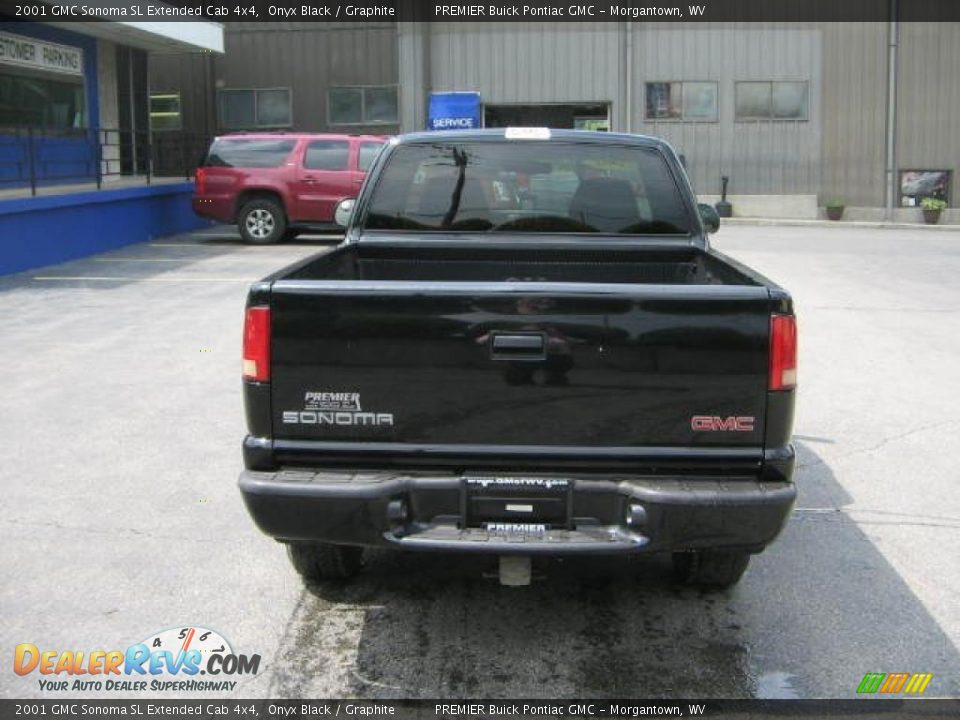 2001 GMC Sonoma SL Extended Cab 4x4 Onyx Black / Graphite Photo #6