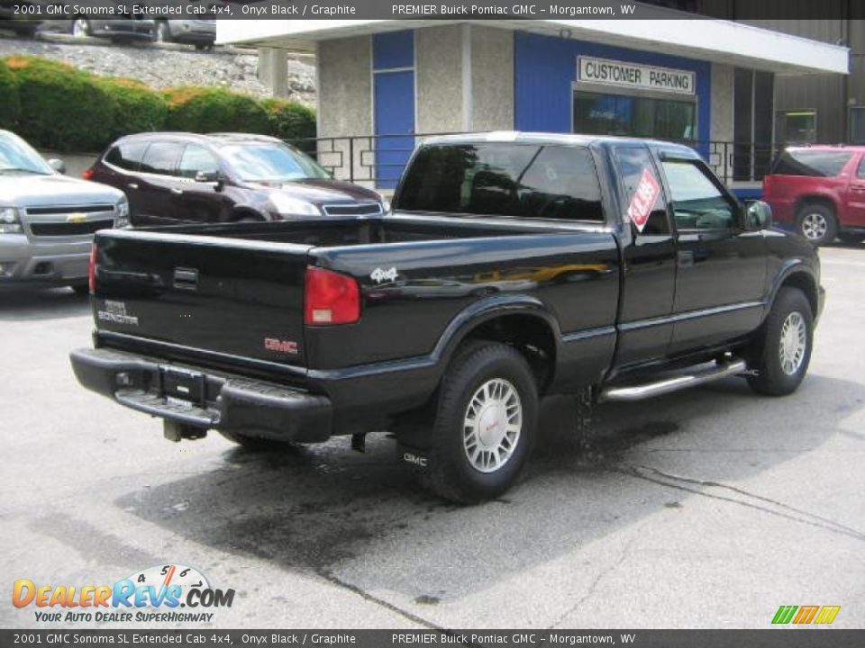 2001 GMC Sonoma SL Extended Cab 4x4 Onyx Black / Graphite Photo #7