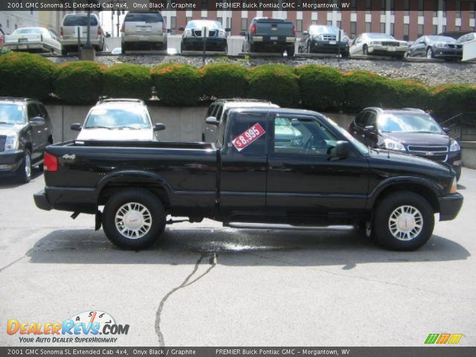 2001 GMC Sonoma SL Extended Cab 4x4 Onyx Black / Graphite Photo #8
