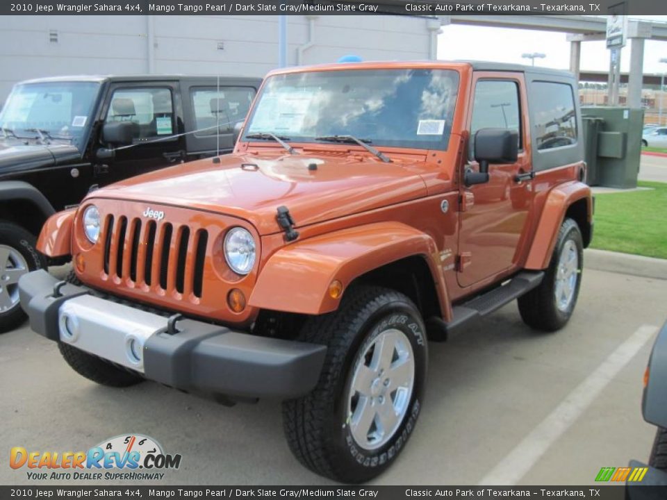 2010 Jeep Wrangler Sahara 4x4 Mango Tango Pearl / Dark Slate Gray/Medium Slate Gray Photo #1