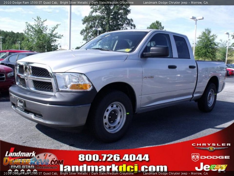 2010 Dodge Ram 1500 ST Quad Cab Bright Silver Metallic / Dark Slate/Medium Graystone Photo #1