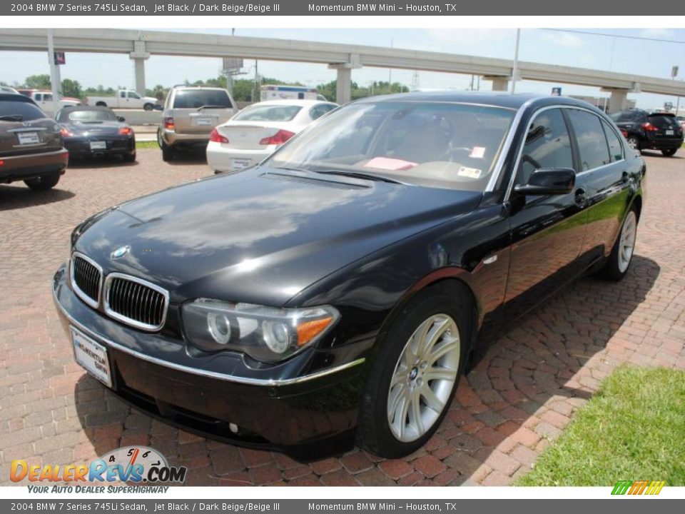 2004 BMW 7 Series 745Li Sedan Jet Black / Dark Beige/Beige III Photo #3