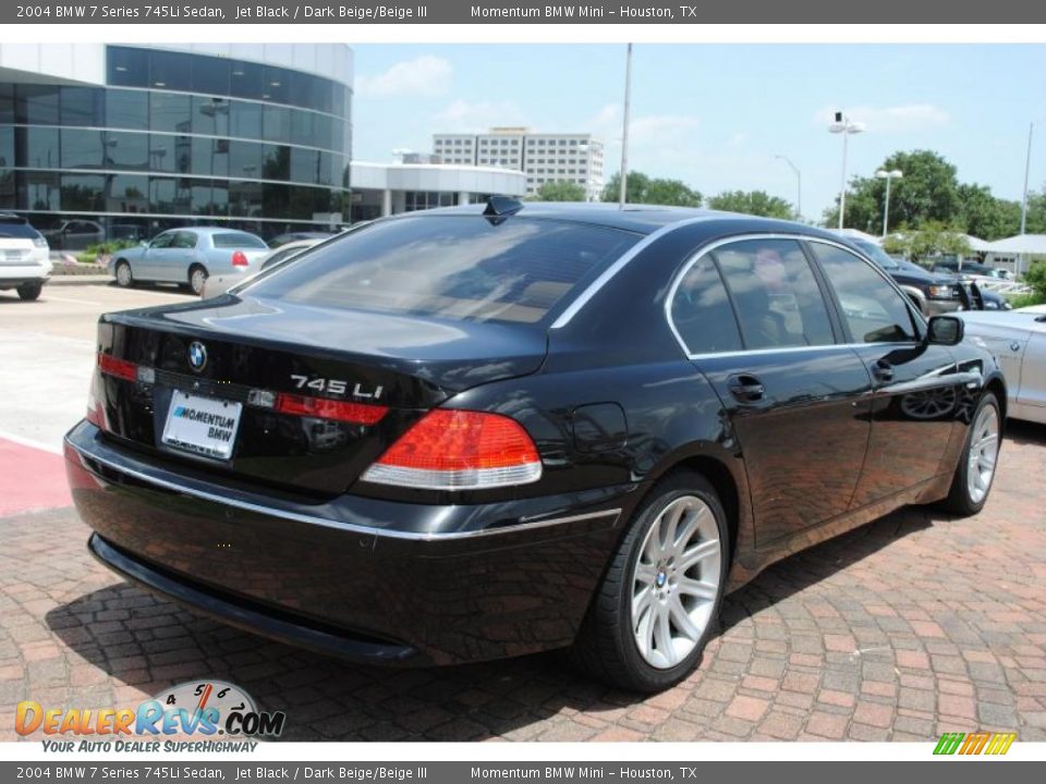 2004 BMW 7 Series 745Li Sedan Jet Black / Dark Beige/Beige III Photo #7