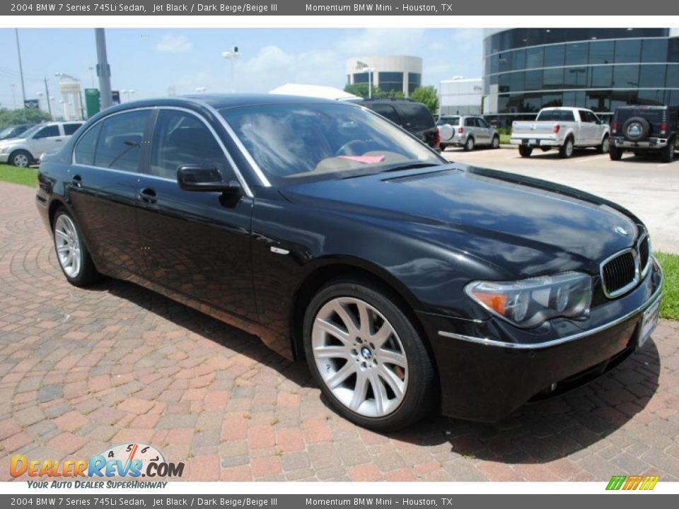 2004 BMW 7 Series 745Li Sedan Jet Black / Dark Beige/Beige III Photo #8