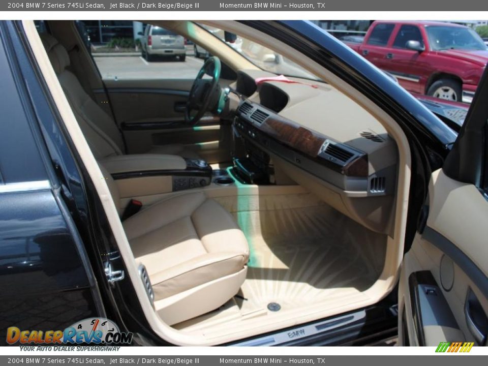 2004 BMW 7 Series 745Li Sedan Jet Black / Dark Beige/Beige III Photo #9