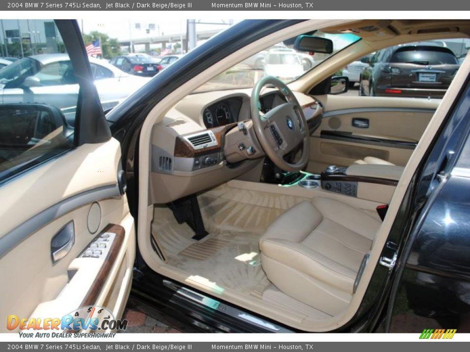 2004 BMW 7 Series 745Li Sedan Jet Black / Dark Beige/Beige III Photo #13