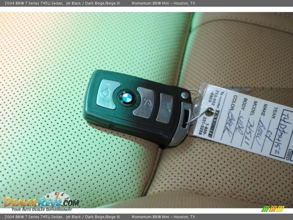 2004 BMW 7 Series 745Li Sedan Jet Black / Dark Beige/Beige III Photo #20