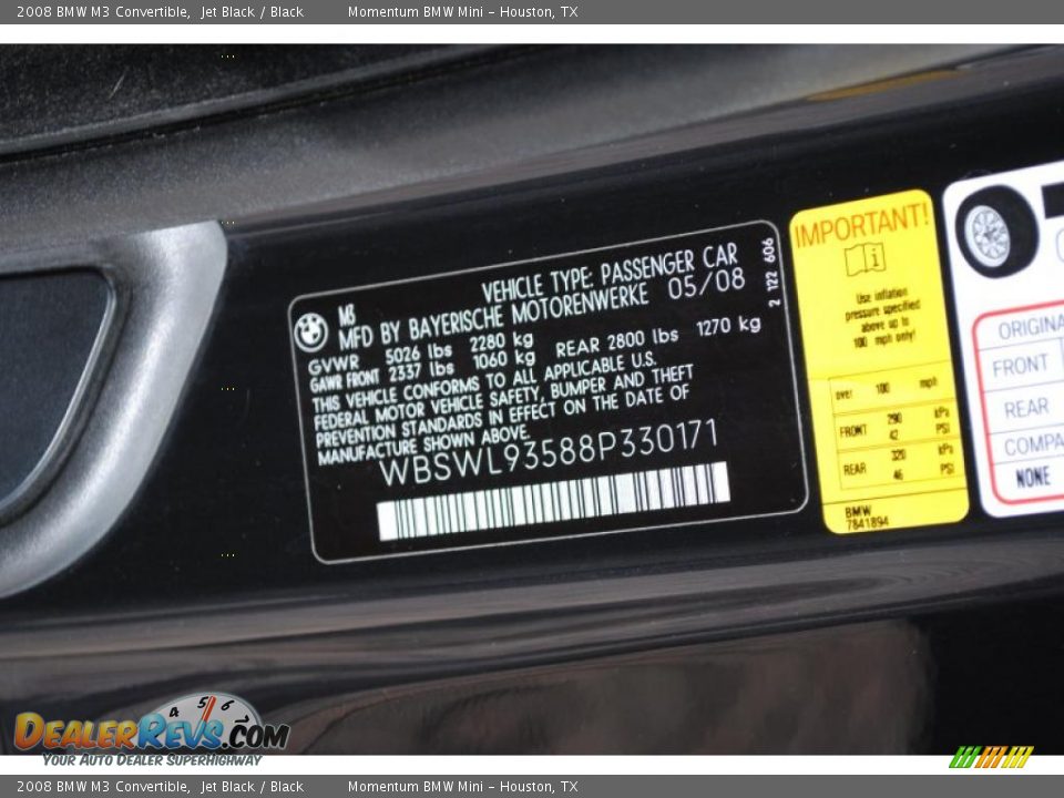 2008 BMW M3 Convertible Jet Black / Black Photo #18
