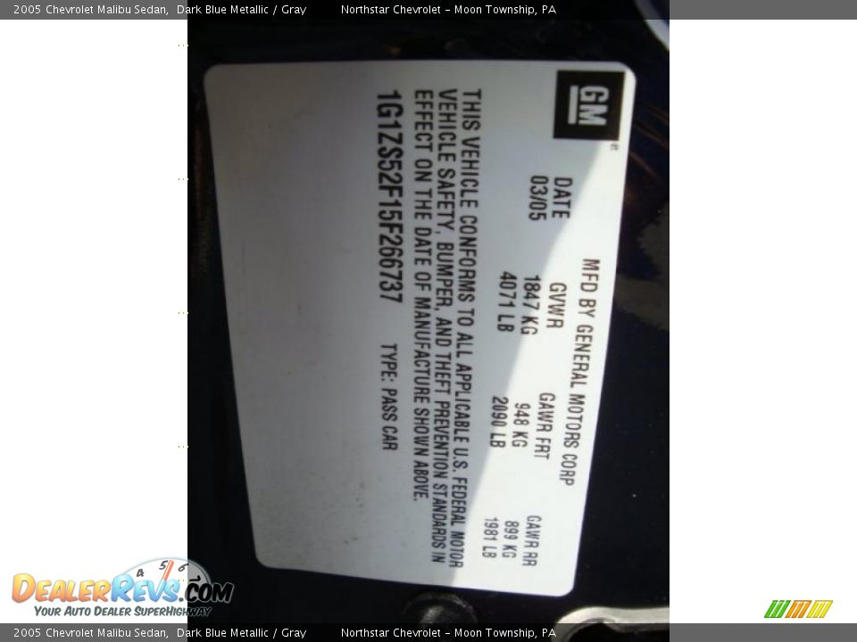 2005 Chevrolet Malibu Sedan Dark Blue Metallic / Gray Photo #19