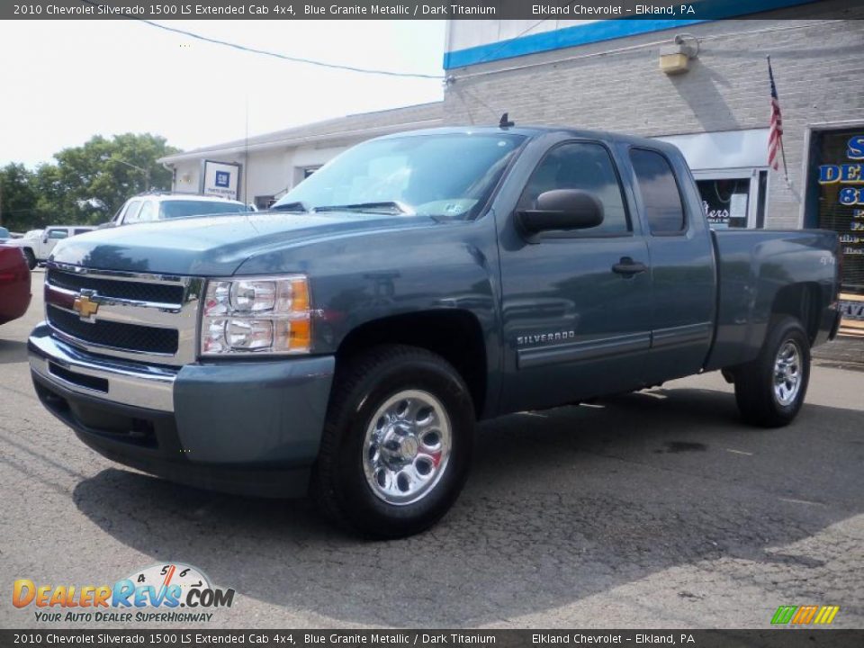 2010 Chevrolet Silverado 1500 LS Extended Cab 4x4 Blue Granite Metallic / Dark Titanium Photo #1