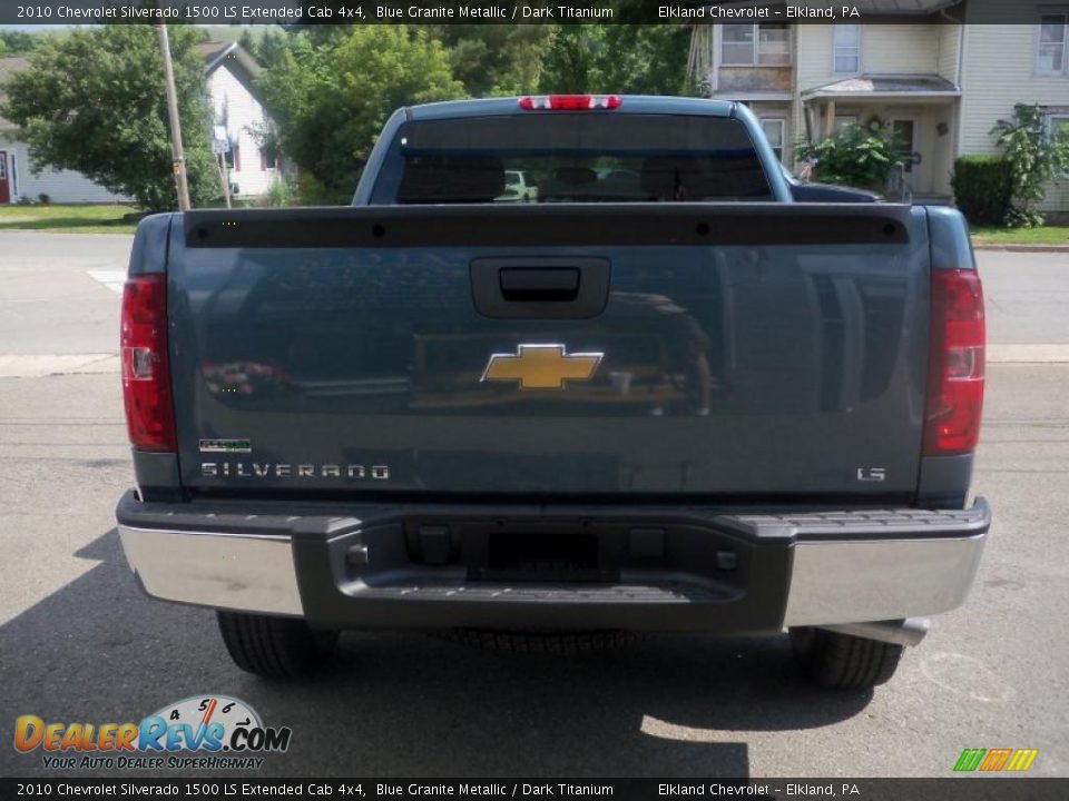 2010 Chevrolet Silverado 1500 LS Extended Cab 4x4 Blue Granite Metallic / Dark Titanium Photo #6