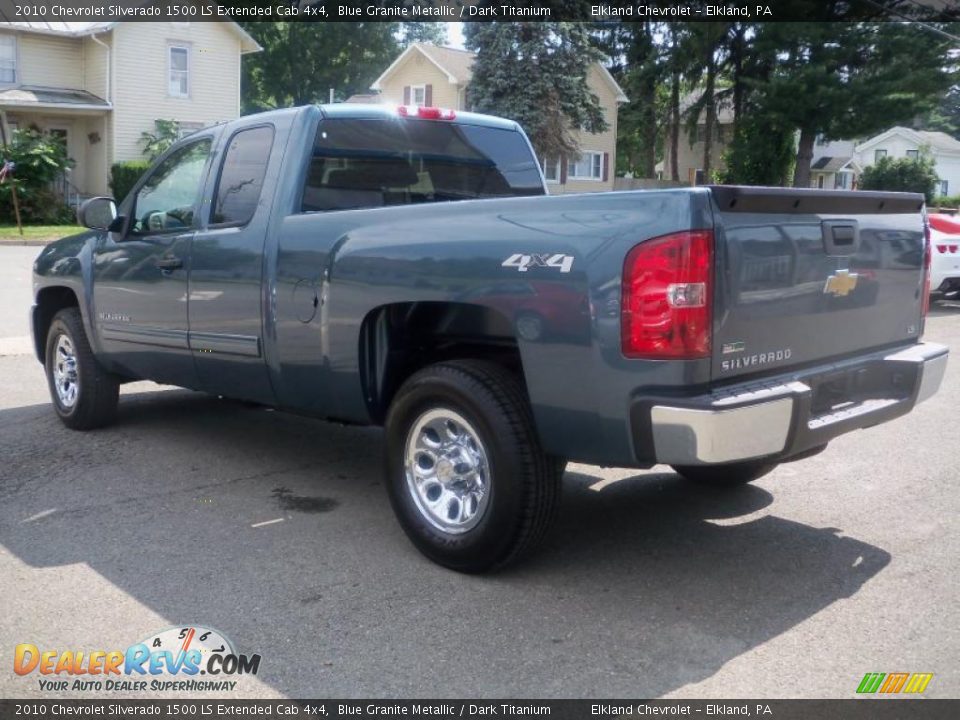 2010 Chevrolet Silverado 1500 LS Extended Cab 4x4 Blue Granite Metallic / Dark Titanium Photo #7
