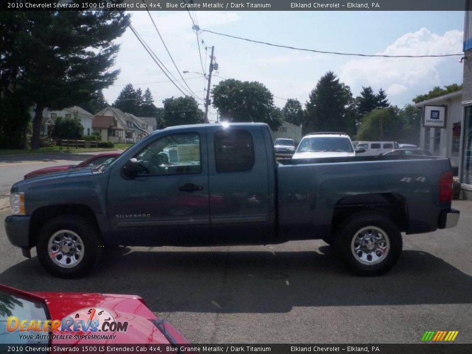 2010 Chevrolet Silverado 1500 LS Extended Cab 4x4 Blue Granite Metallic / Dark Titanium Photo #8