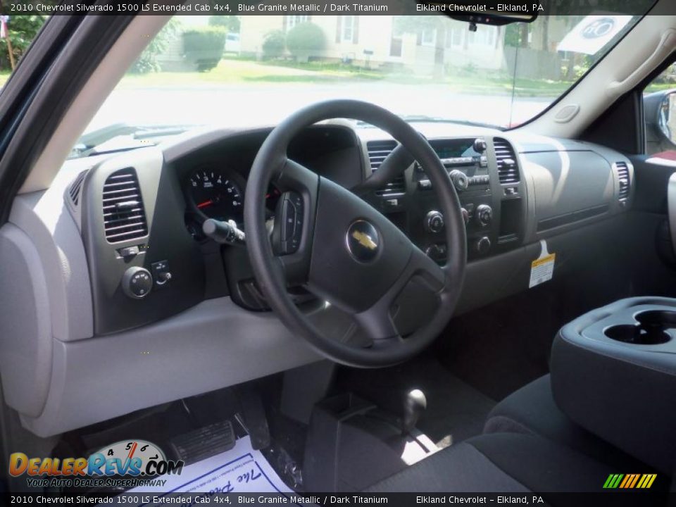 2010 Chevrolet Silverado 1500 LS Extended Cab 4x4 Blue Granite Metallic / Dark Titanium Photo #22