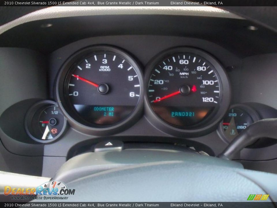 2010 Chevrolet Silverado 1500 LS Extended Cab 4x4 Blue Granite Metallic / Dark Titanium Photo #34