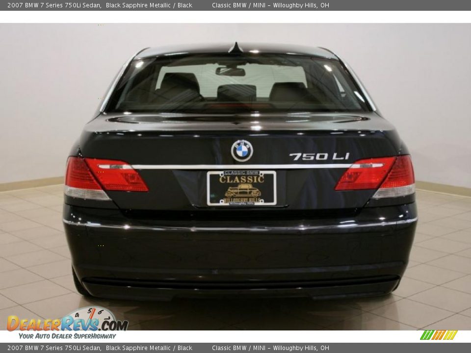 2007 BMW 7 Series 750Li Sedan Black Sapphire Metallic / Black Photo #6