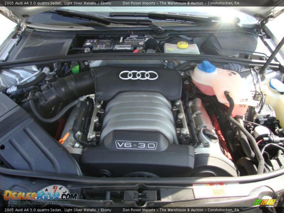 2005 Audi A4 3.0 quattro Sedan Light Silver Metallic / Ebony Photo #29