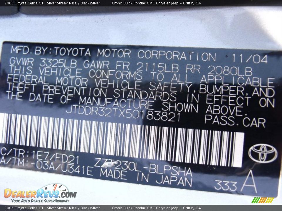 2005 Toyota Celica GT Silver Streak Mica / Black/Silver Photo #21