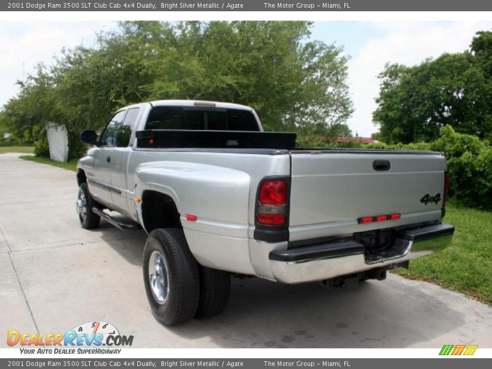 2001 Dodge Ram 3500 SLT Club Cab 4x4 Dually Bright Silver Metallic / Agate Photo #6