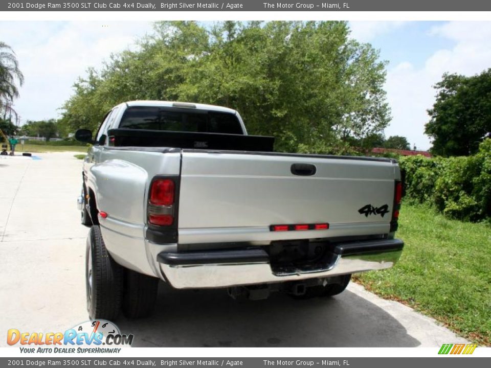 2001 Dodge Ram 3500 SLT Club Cab 4x4 Dually Bright Silver Metallic / Agate Photo #7