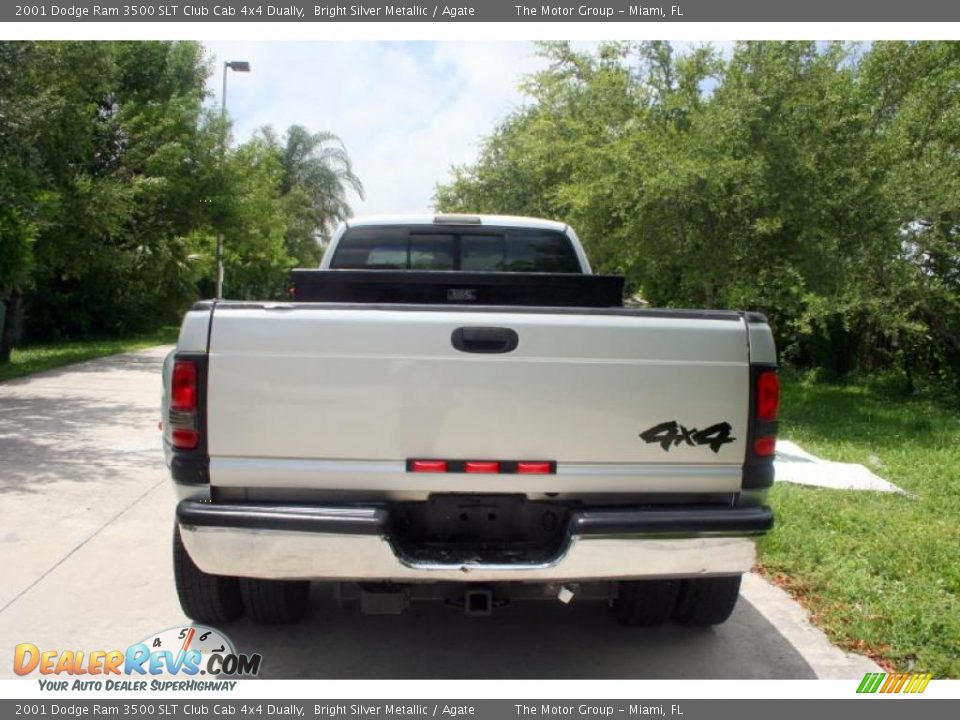 2001 Dodge Ram 3500 SLT Club Cab 4x4 Dually Bright Silver Metallic / Agate Photo #8