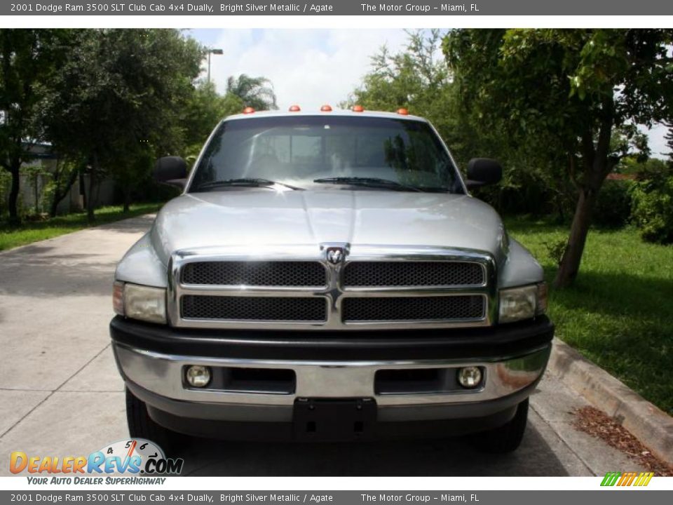 2001 Dodge Ram 3500 SLT Club Cab 4x4 Dually Bright Silver Metallic / Agate Photo #14