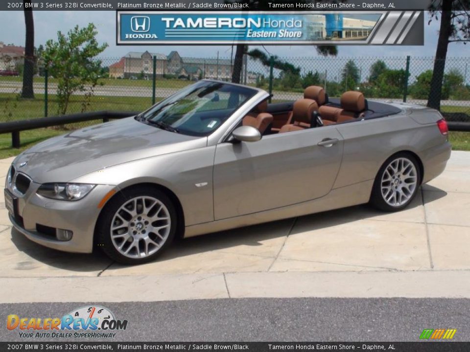 2007 BMW 3 Series 328i Convertible Platinum Bronze Metallic / Saddle Brown/Black Photo #1