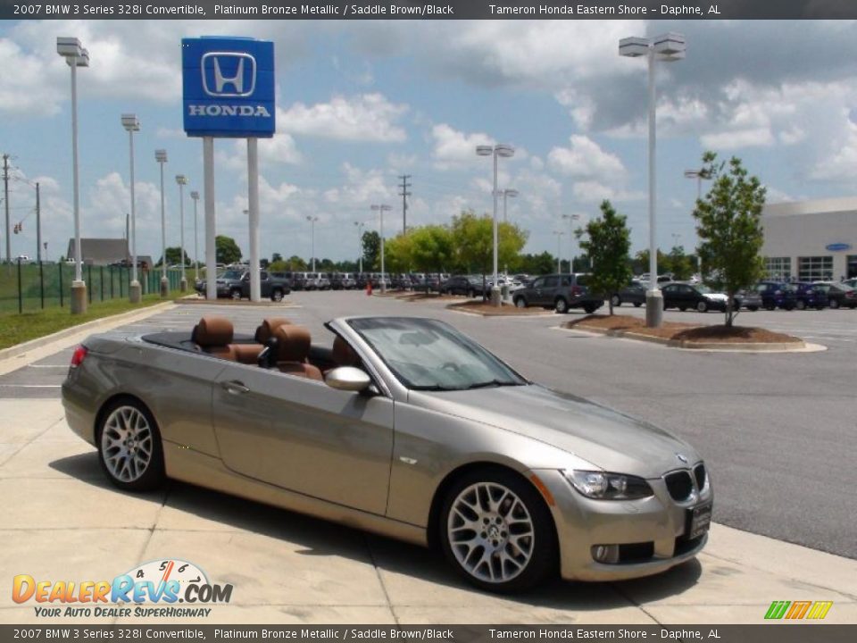 2007 BMW 3 Series 328i Convertible Platinum Bronze Metallic / Saddle Brown/Black Photo #2