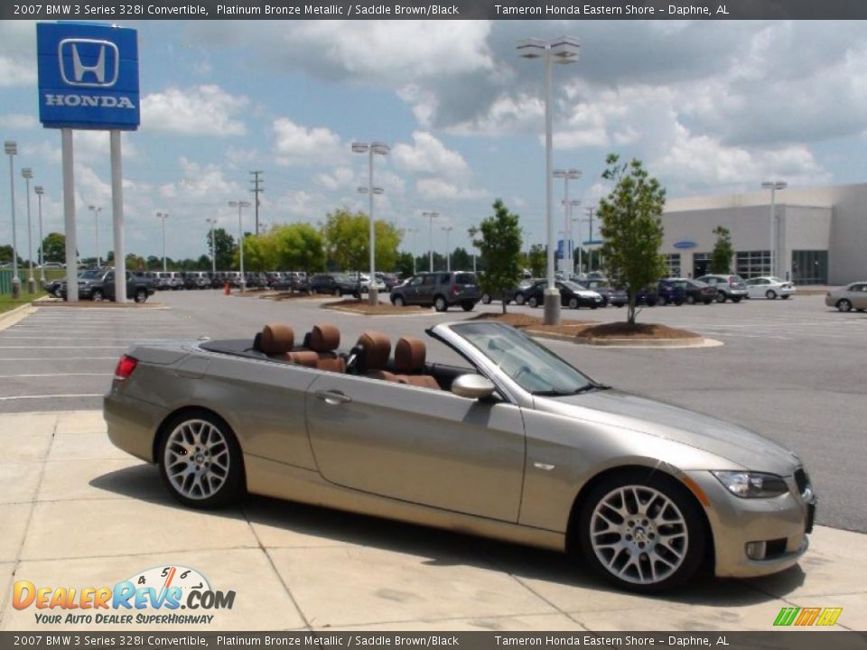 2007 BMW 3 Series 328i Convertible Platinum Bronze Metallic / Saddle Brown/Black Photo #3