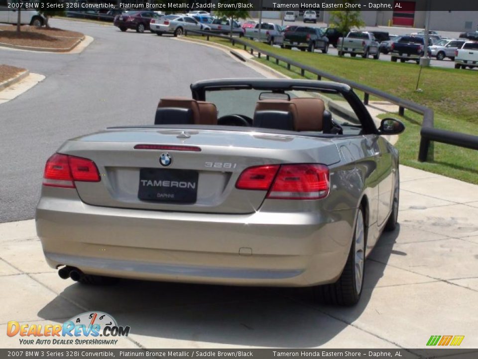 2007 BMW 3 Series 328i Convertible Platinum Bronze Metallic / Saddle Brown/Black Photo #6