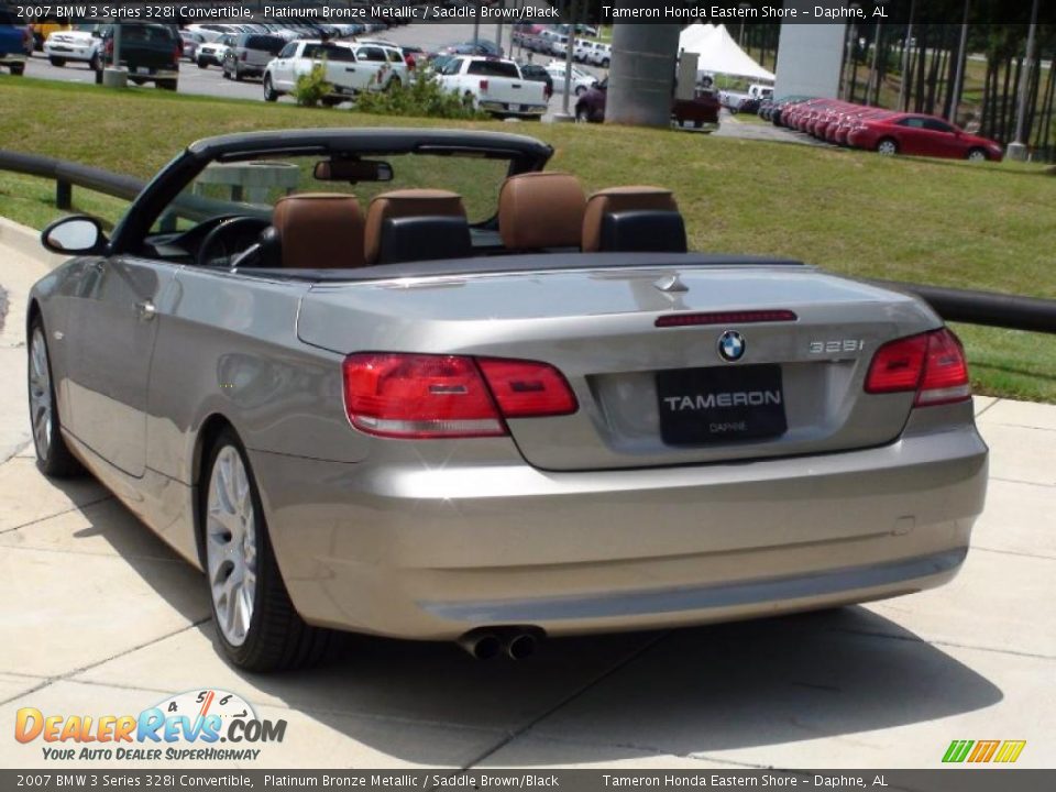 2007 BMW 3 Series 328i Convertible Platinum Bronze Metallic / Saddle Brown/Black Photo #7