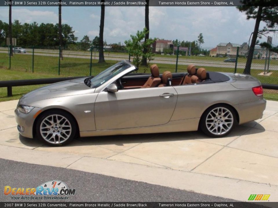 2007 BMW 3 Series 328i Convertible Platinum Bronze Metallic / Saddle Brown/Black Photo #9