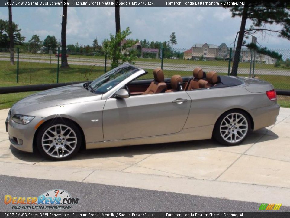 2007 BMW 3 Series 328i Convertible Platinum Bronze Metallic / Saddle Brown/Black Photo #10