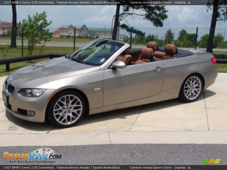 2007 BMW 3 Series 328i Convertible Platinum Bronze Metallic / Saddle Brown/Black Photo #11