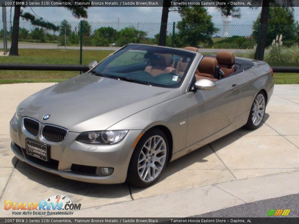 2007 BMW 3 Series 328i Convertible Platinum Bronze Metallic / Saddle Brown/Black Photo #12